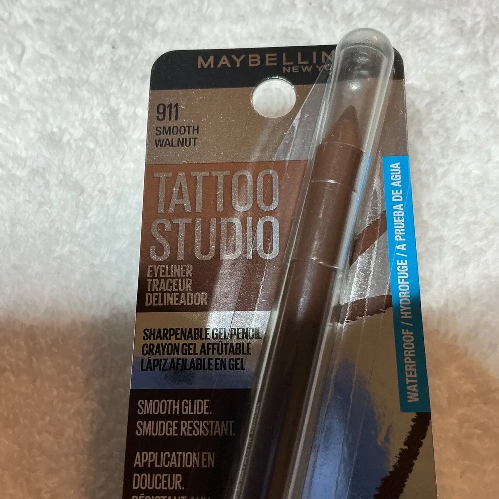 Maybelline Tattoo Studio Gel Eyeliner 911 Smooth Walnut 0.04 oz Lot of 2 New